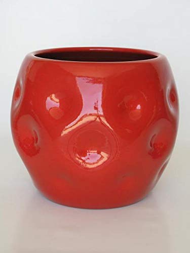 POLONIO Macetero de Ceramica Rojo de 35 Centimetros para Jardin - Jardinera de Ceramica Rojo - Macetero de Ceramica Grande Rojo - Jarron de Ceramica Grande Rojo