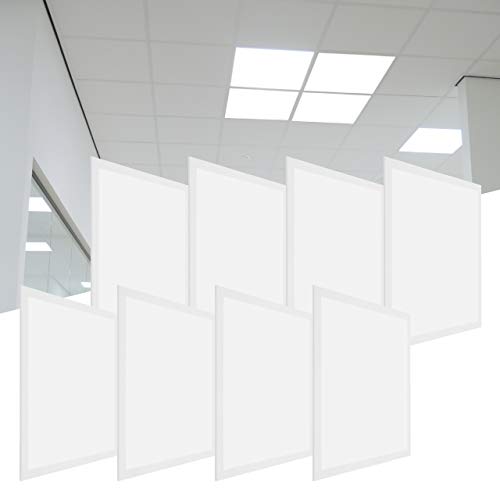 proventa® Panel LED 60 x 60 cm, set 8, 3.600 lúmenes, 36 W, blanco neutro 4.000 K, fuente de alimentación incluida con cable 1.5 m. y enchufe europeo