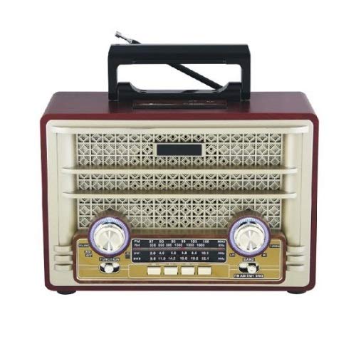 Radio Clasica Altavoz Bluetooth PBP-117 - MP3 SD AUX - Luz Estilo Vintage Madera