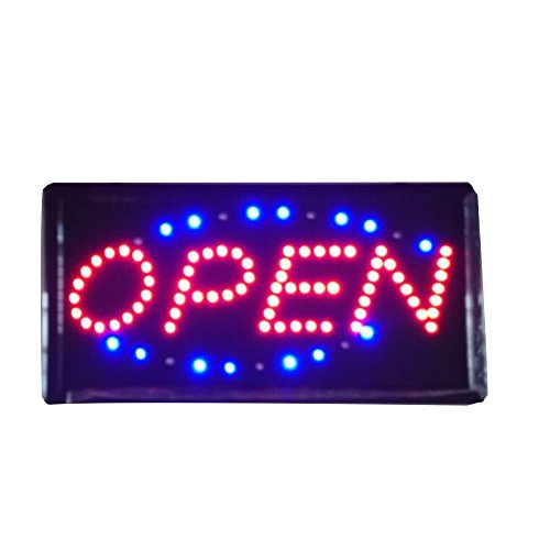 RongZhan Atractivo Letrero Tipo neón con Luces LED, Texto Luminoso «Open», para Tienda o Comercio