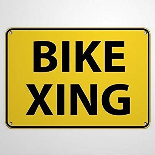 Señal de advertencia de bicicleta Xing señal de tráfico, señal de tráfico, señal comercial de 20 x 30 cm, de aluminio para interiores y exteriores