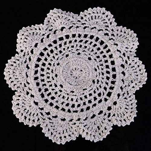 SUCHUANGUANG 20cm Posavasos de Taza Vintage algodón Hecho a Mano Crochet Flor Encaje tapete Posavasos BG