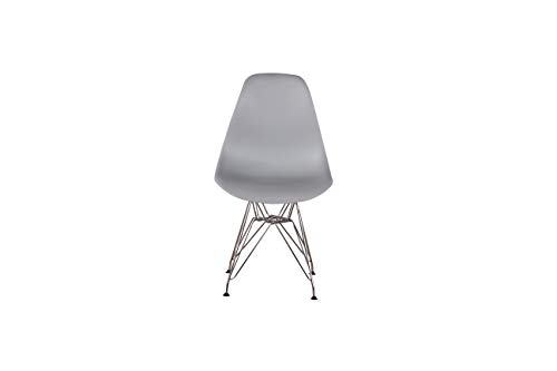 sweethome Juego de 4 sillas de comedor de plástico con patas de metal, muebles de oficina, color gris