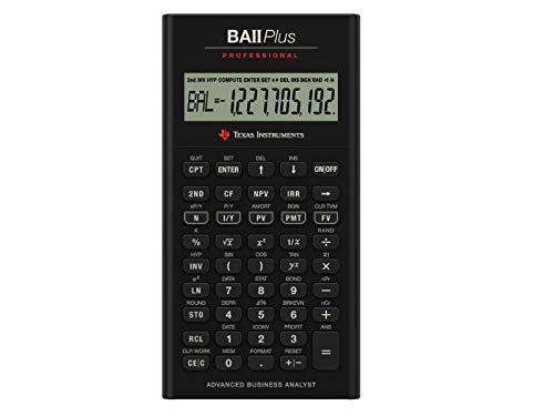 Texas Instruments TI BA II Plus Professional - Calculadora (batería, CR2032, Litio) , Gris [Importado]