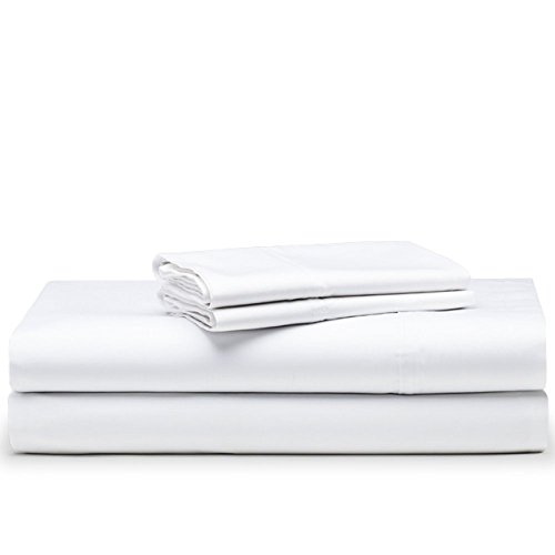 The White Basics - Colección Santorini - Juego de sabanas de Saten de 300 Hilos para Cama de 160 cm