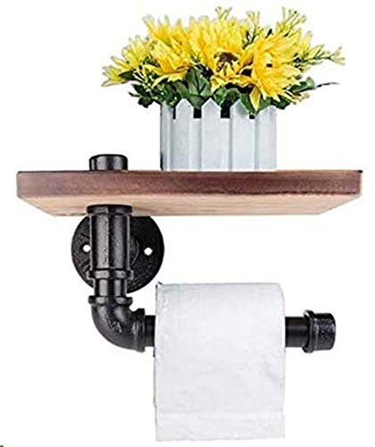 Titular de papel higiénico de creativo multifunción industrial estilo retro para fijando el teléfono, flores, pequeños artículos