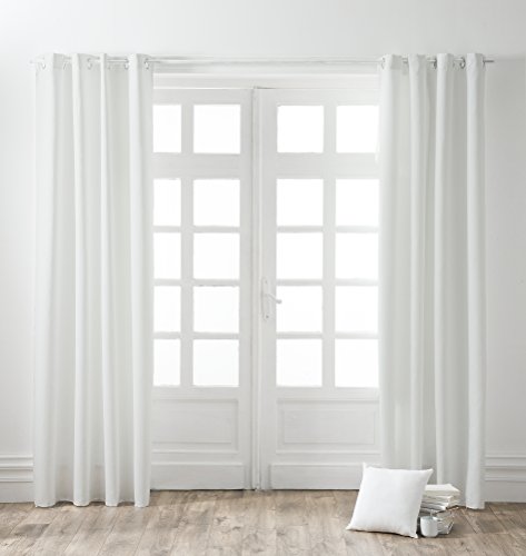 TODAY - Cortina con Ojales, algodón, 140 x 250 cm, algodón, Blanco, 140x250 cm