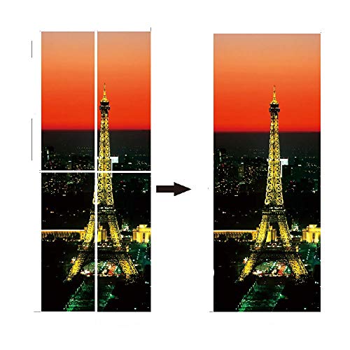Torre Eiffel, adhesivo de puerta estéreo 3D, papel tapiz de la sala de estar del dormitorio DIY 3.8.5 * 200cm * 4p oro