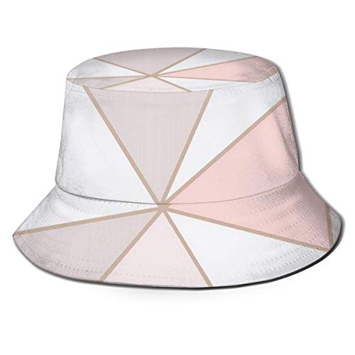 Unisex Oro Rosa Mármol Blanco 1 Sombrero para el Sol/Sombrero de Pescador, Tapa de Cubo de protección UV Empacable