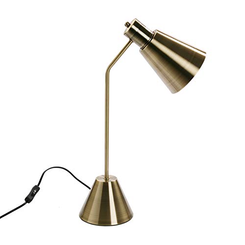 Versa Lámpara de Mesa Flexo Cone, Metal, Dorado, 53,5 x 15 x 30 cm