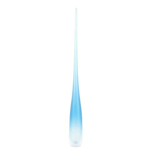 YourMurano Jarrón de cristal de Murano, cristal de aguamarina, jarrón de cristal hecho a mano, jarrón alto, jarrón de vidrio soplado, idea de regalo, 100% marca de origen garantizada, color azul claro