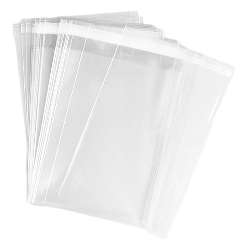 100 bolsas transparentes autoadhesivas planas, 20 x 30 cm