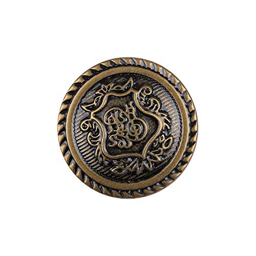 12 botones de metal grabados con patrón de bronce antiguo para chaqueta, traje de 25 mm