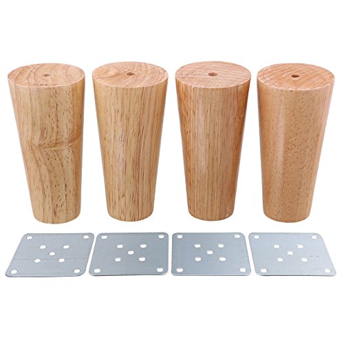 120x58x38mm Cone Material de madera Sofá Cama Cama Armario Mesa de té TV Gabinete Muebles de madera Patas Pies Paquete de 4