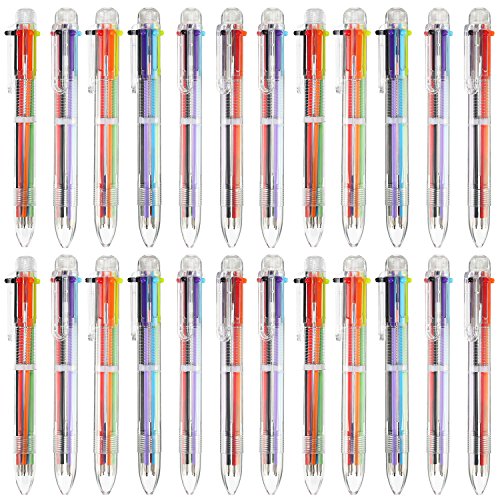 20 Piezas de Bolígrafos de Bola Retráctiles de 6 en 1 Bolígrafo de Bola de Multicolor para Materiales de Oficina Escuela Regalo de Estudiantes Niños