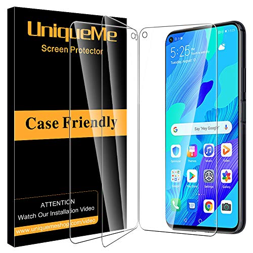 [3 Pack] UniqueMe Protector de Pantalla para Huawei Nova 5T / Honor 20, Vidrio Templado [ 9H Dureza ] [Sin Burbujas] HD Film Cristal Templado para Huawei Nova 5T / Honor 20