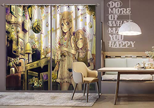 3DComic Girl 321 - Cortina de fotos con diseño de anime de Japón (203 cm x 241 cm (ancho) x 241 cm (alto).