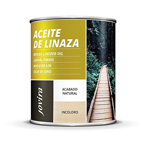 ACEITE DE LINAZA BARNIZ NATURA (100% PURO) Nutrición, protección y cuidado de la madera. (750 ML)