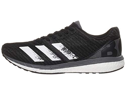 adidas Men's Adizero Boston 8 m Sneaker, Black/White/Grey, 10 M US