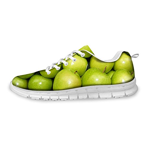 AXGM - Zapatillas de Correr para Hombre, Zapatillas para Correr, Zapatos Verdes, Frutos de Manzana, Estampado, Modernas, Deportivas, para Fitness, Transpirables, Color, Talla 44 EU