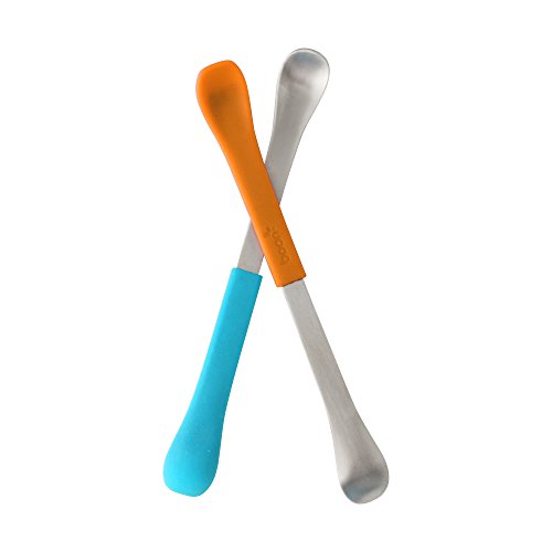 Boon Swap - Pack de 2 cucharas dobles para bebé, color naranja y azul