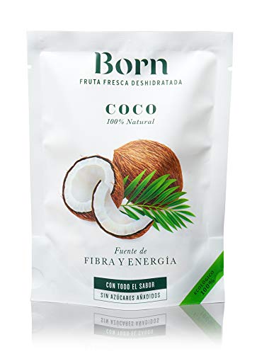 Born Coco - Fruta Deshidratada Ecológica - Vegetariano, Vegano, Paleo, sin Gluten, sin Lactosa, sin Azúcar Refinado - Doy Pack 40 G