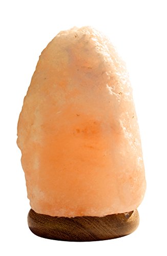 BOSALLA Lámpara de sal con USB aprox. 600 a 1000 g, del pie del Himalaya, base de madera, led con cambio de color