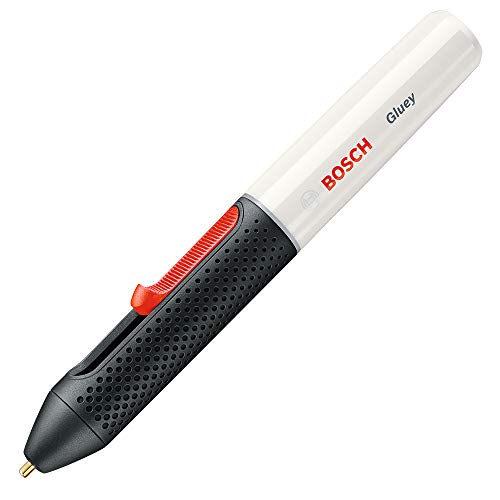 Bosch Gluey Marshmallow - Lápiz de pegar, color blanco (cargador micro USB, cargador USB, 20 barras de pegamento mini, en caja de cartón, 1.2 voltios, 2 pilas AA)