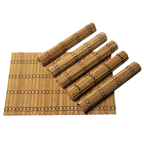 Byoeko Juego de 6 Salvamanteles Individuales rectangulares de Bambú de (45 x 30 cm) (Bambu Modelo 1)
