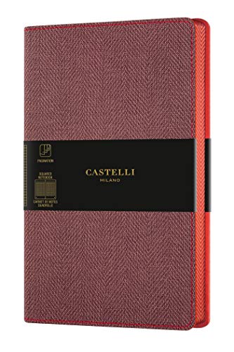 Castelli Milano HARRIS Maple Red cuaderno 13 x 21 cm Página a cuadros Tapa flexible Color Rojo 240 páginas