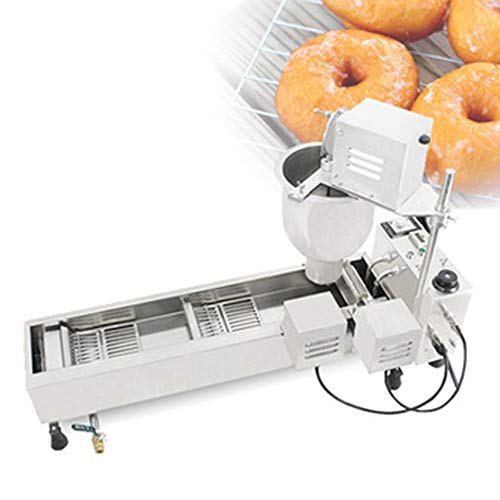 CGOLDENWALL NP-2 Máquina de Hacer Buñuelos Automático Máquina de Rosquilla Eléctrico con Clindro de Material & Freidora丨Tres Moldes de Donuts - 80mm/60mm/40mm - 400-600 PCs/h