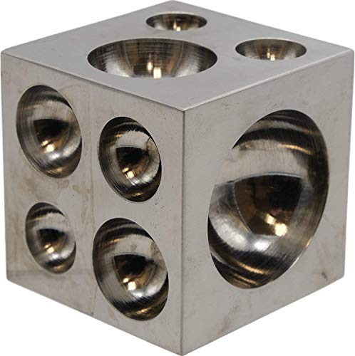 Chiloskit - Bloque de perforación cuadrado con cavidades de acero de alto carbono pulido, 5 x 5 cm, bloque de acero para joyería