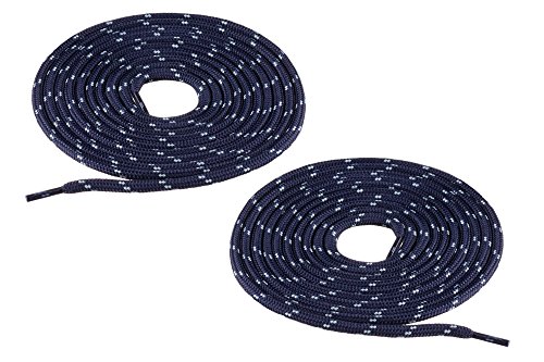 Chris Sol - Cordones para calzado de trabajo y trekking, redondos y resistentes, hechos de poliéster, diámetro aprox. 4 mm, color Azul, talla 120