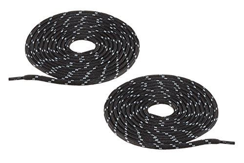 Chris Sol - Cordones para calzado de trabajo y trekking, redondos y resistentes, hechos de poliéster, diámetro aprox. 4 mm, color Negro, talla 170