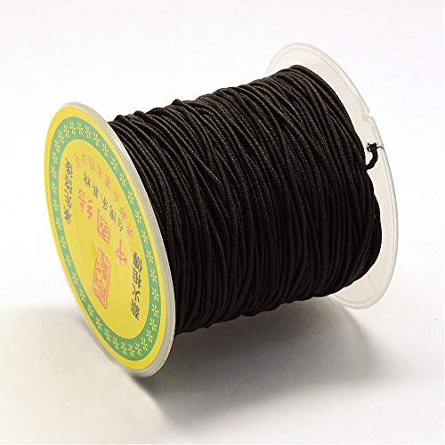 Cinta de goma negra redonda, 1,2 mm de ancho, 35 m en un rollo de cinta elástica para coser DIY
