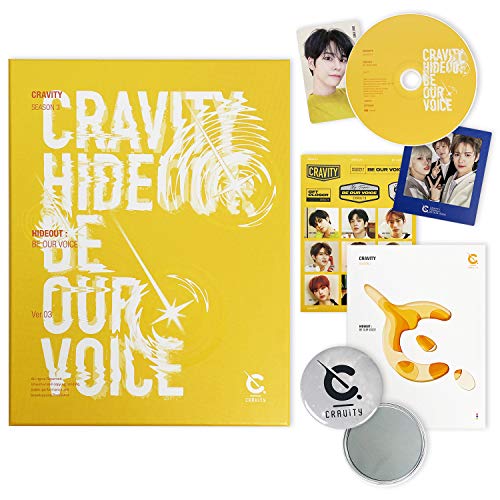 CRAVITY Season3. Album - HIDEOUT : BE OUR VOICE [ Ver. 3 ] CD + Photobook + Photo Cards + Sticker + Unit Polaroid Photo + FREE GIFT / K-POP Sealed
