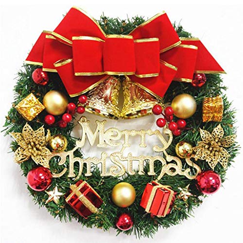 CROSYO 1 unid Guirnalda arreglo Navidad Ornamento Navidad Corona Decorativa Decorativa 30 cm Arco decoración de la Navidad Decoracion hogar (Color : A)