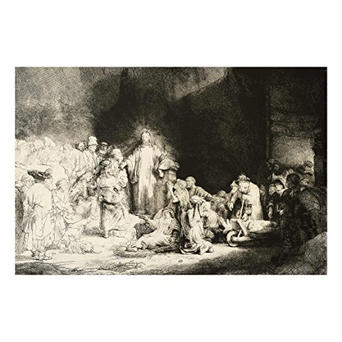 Cuadro de Cristal Rembrandt Van Rijn Christ Healing The Sick. The Hundred Guilder 2:3 60x90cm