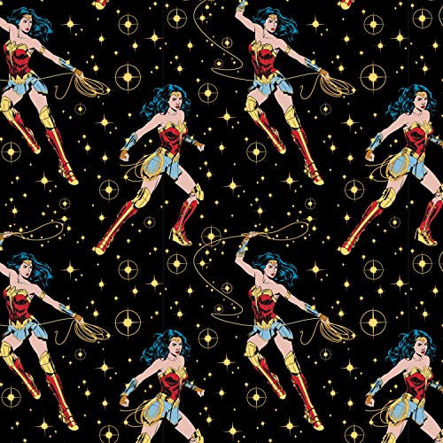 DC Comics Tela – Wonder Woman Poses Black – CAM429 – por 0,5 metros – 100% algodón