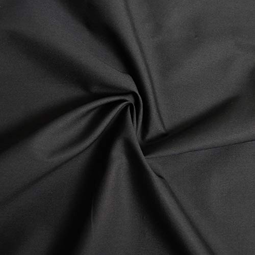 designers-factory - Tejido de popelín de algodón 100% - disponible en 11 colores (Negro, 1m x 1m46)