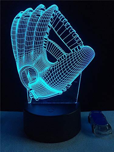 Diseño de arte único moda béisbol accesorios para el hogar iluminación 3D LED USB accesorios luz de noche coloridas luces inteligentes tridimensionales