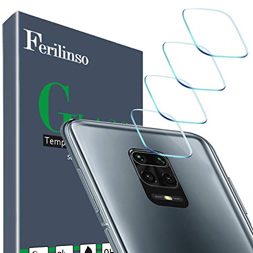 Ferilinso [4 Pack] Compatible con el Protector de Lente de Cámara Xiaomi Redmi Note 9S,Redmi Note 9,Redmi Note 9 Pro, [Hecho de Vidrio Duro] Cristal Templado [Resistente a Los Arañazos](Claro)