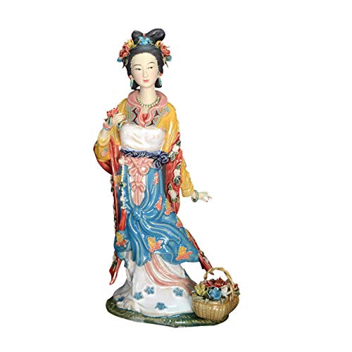 Figuritas Escultura decoración coleccionables decorativosestatuas coleccionables de porcelana vintage estatuas de antigüedades estatuilla de cerámica femenina para regalo de decoración del hogar
