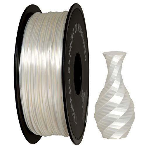 GIANTARM Filamento PLA 1.75mm Silk Blanco, Impresora 3D PLA Filamento 1 kg Carrete