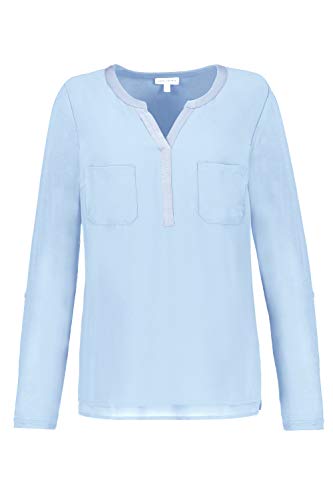 GINA LAURA Shirtbluse, Chiffon Mit Jersey Blusas, Color Azul Perso, L para Mujer