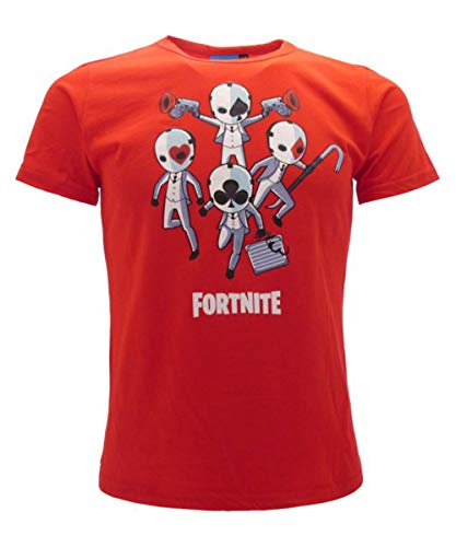 Global Brands Group - Camiseta original de Fortnite roja Skin Semillas de juego para niño o niño Epic Games rojo 8-9 Años