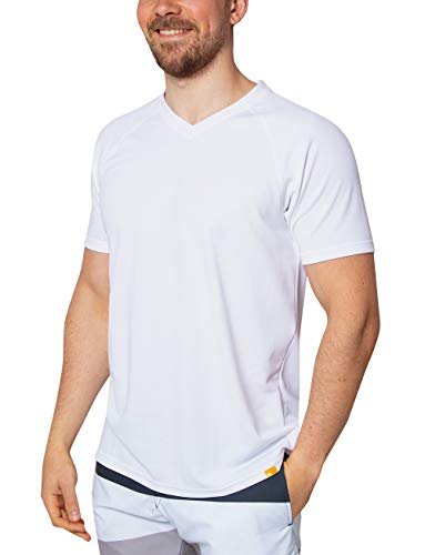 iQ-UV 50+ - Camiseta para Hombre (protección Solar, Cuello en V, Corte Regular), Todo el año, Hombre, Color Blanco, tamaño XXXXXL