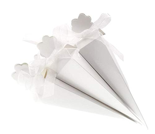 JZK 50 x Blanco cajas de regalo para arroz bombones caramelos detalle pequeñas regalo recuerdo para Invitados boda cumpleaños navidad fiesta decoración