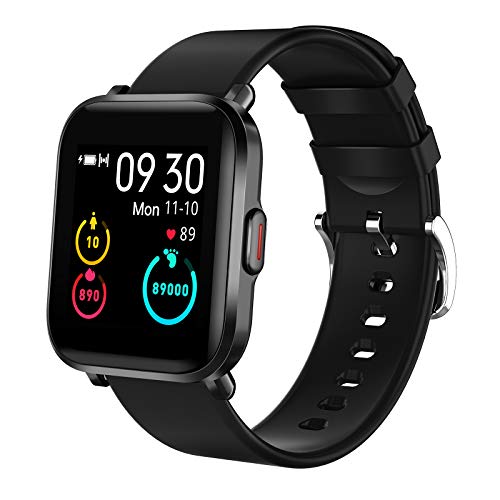 KUNGIX Smartwatch, Reloj Inteligente Mujer Hombre niños 18 Modos Deportivos, Fitness Tracker Ultrafinos con Monitor de Sueño Caloría Pulsómetros, Pulsera Actividad Impermeable IP68 para Android iOS
