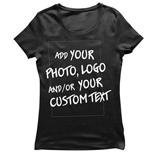 lepni.me Camiseta Mujer Regalo Personalizado, Agregar Logotipo de la Compañía, Diseño Propio o Foto (X-Large Negro Multicolor)